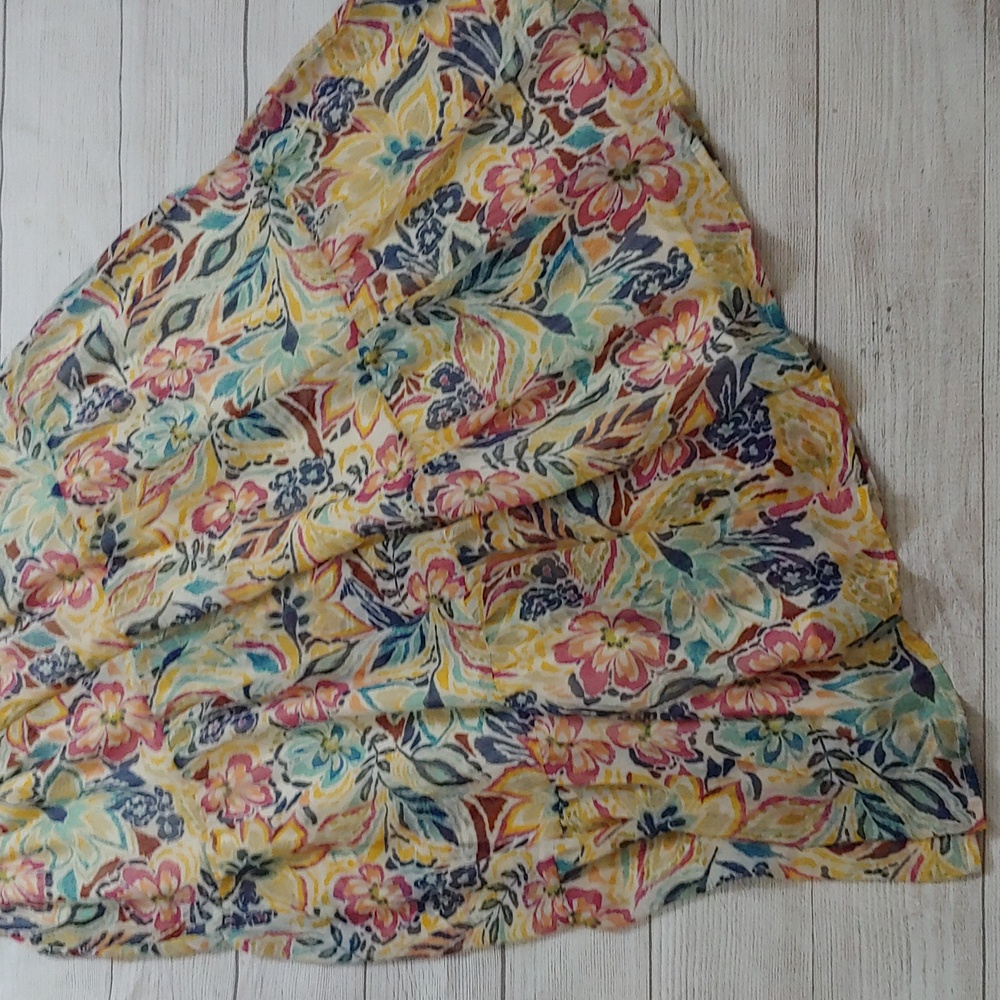 PATRONS OF PEACE ROMANTIC TIERED FLORAL MIDI DRESS COTTAGECORE - Picture 5 of 10